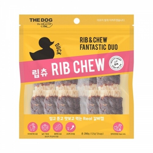 펫도매,1+1중정 더독 립츄 오리 250g(유통25년1월)