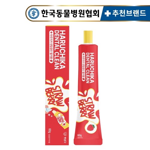 펫도매,【매장】[펫생각]강아지 치약 하루치카 덴탈클린 바르는 입냄새 치석 제거 딸기향 60g