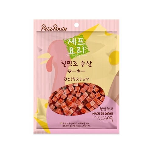 펫도매,펫츠루트 셰프요리 칠면조 순살 한입스낵 400g