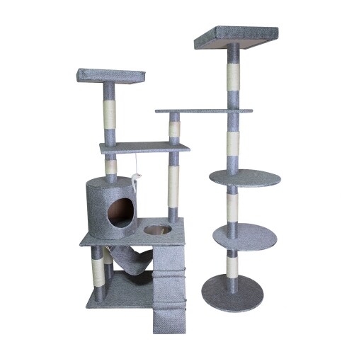 펫도매,[레츠펫] 캣타워 LP-900 그레이 높이 :158cm  / 넓이 115cm