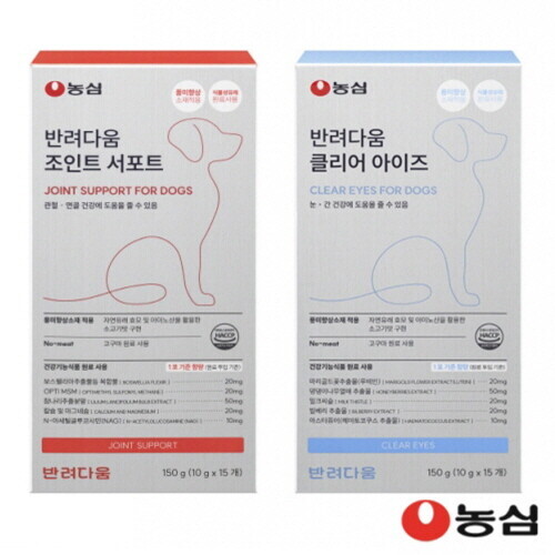 펫도매,10+1증정행사![농심 반려다움] 눈&관절영양제 2종 (150g/10gx15개입)