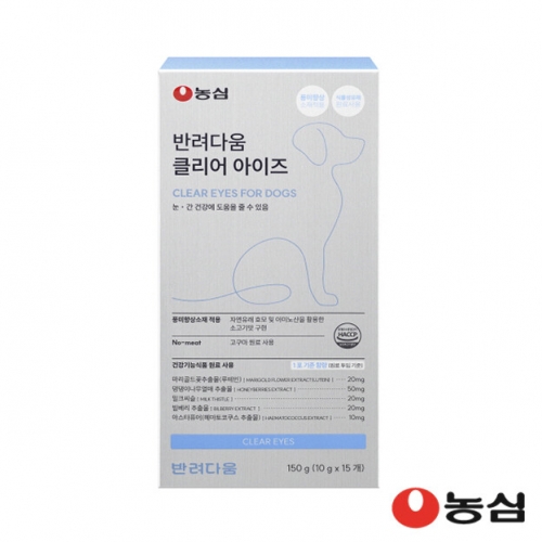 펫도매,10+1증정행사![농심 반려다움] 눈영양제 클리어 아이즈 (150g/10gx15개입)