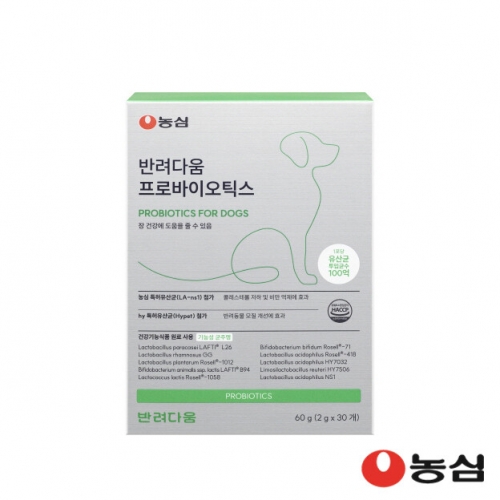 펫도매,10+1증정행사![농심 반려다움] 유산균영양제 프로바이오틱스(60g/2gx30포)