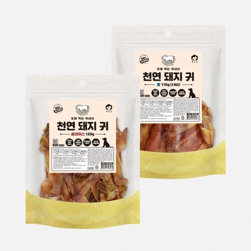 펫도매,◆[펫러닝] 국내산-천연 돼지 귀(슬라이스) 120g