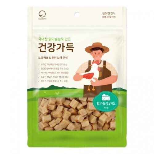 펫도매,[임박할인! 25년4월9일] [건강가득] 닭가슴살 치즈 큐브 (300g)