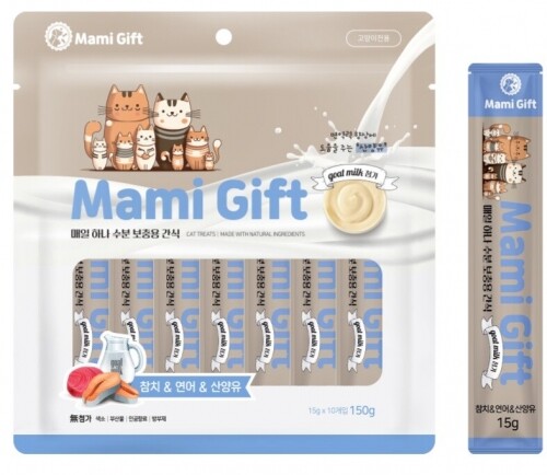 펫도매,마미기프트 캣 고양이 츄르 15gx10p 참치연어&산양유