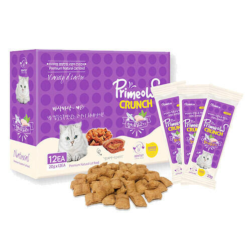 펫도매,[프리미요] 고양이 크런치 간식 (참치+닭고기/20g)