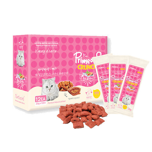 펫도매,[프리미요] 고양이 크런치 간식 (참치+연어/20g)