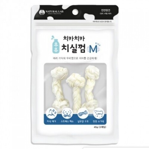 펫도매,네츄럴랩 치카치카 우유 치실껌 M