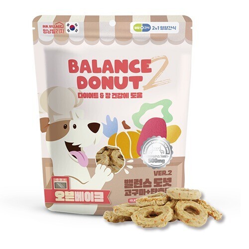 펫도매,[5+1행사!] 멍냥빌리지 밸런스도넛(고구마&단호박)100g