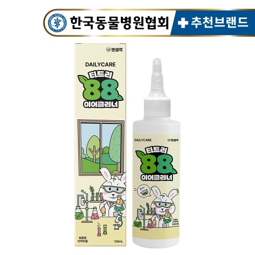 펫도매,[매장][펫생각]데일리케얼 귀세정제 천연 저자극 티트리88 강아지 이어클리너 120ml