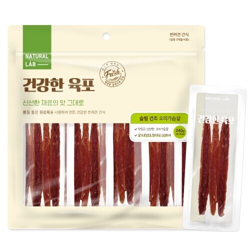 펫도매,GD[네츄럴랩] 건강한육포 슬림 건조 오리가슴살 (240g) (3P*30개입)