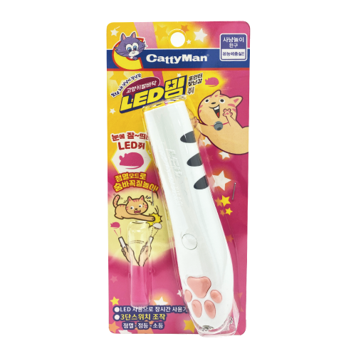 펫도매,[캐티맨]  고양이 발바닥 LED 빔 포인터 장난감 (쥐)