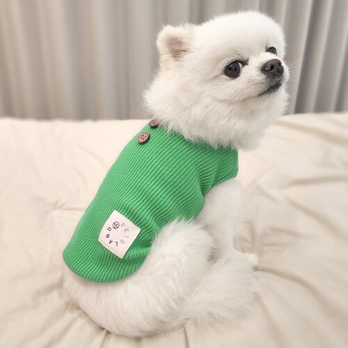 펫도매,펫츠랜드 모모 골지 티셔츠 아이보리 S-2XL