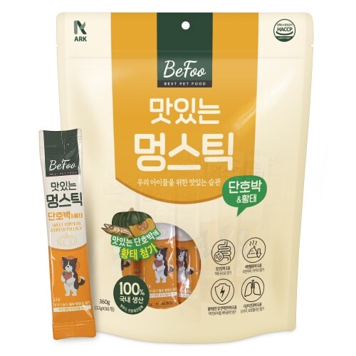 펫도매,아크 베푸 멍스틱 단호박&황태 30p 강아지 츄르 / 서비스 간식 추천