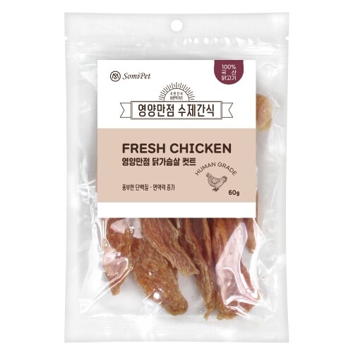 펫도매,【매장】[영양만점 수제간식] 닭가슴살 컷트 (60g)