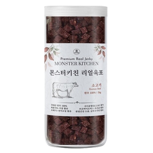 펫도매,몬스터 치킨 리얼육포 1kg 4종